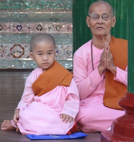 Child nun and old nun