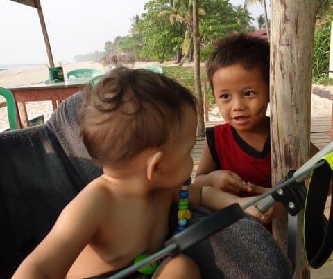 eye to eye from stroller to standing