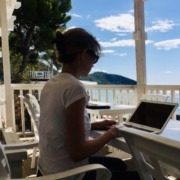 Teacher teaching online outside, How a real teacher still beats AI